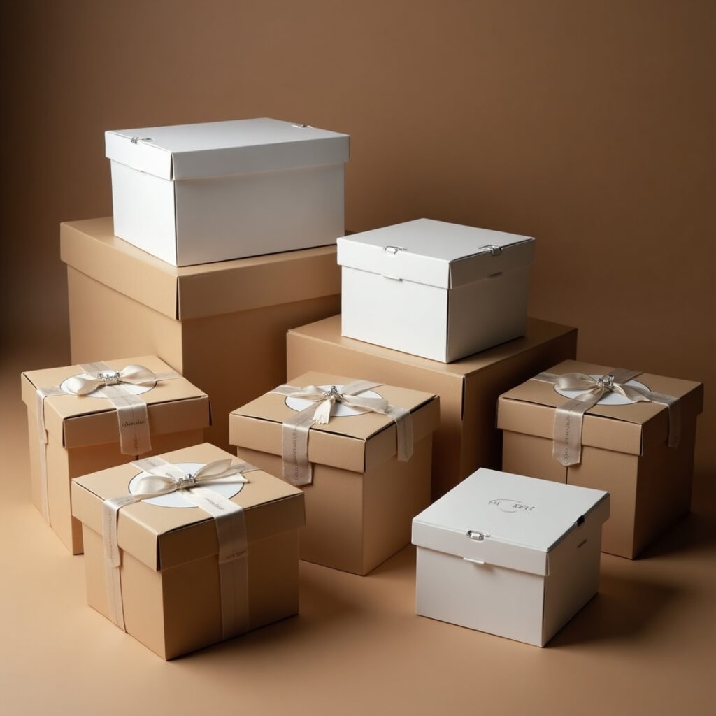 Different cake boxes showcasing airtight seals, insulation, reinforced corners, and branding options for safe and fresh cake delivery.